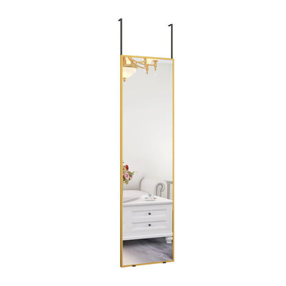 Beauty4U 50" X 14" Over The Door Mirror, Gold