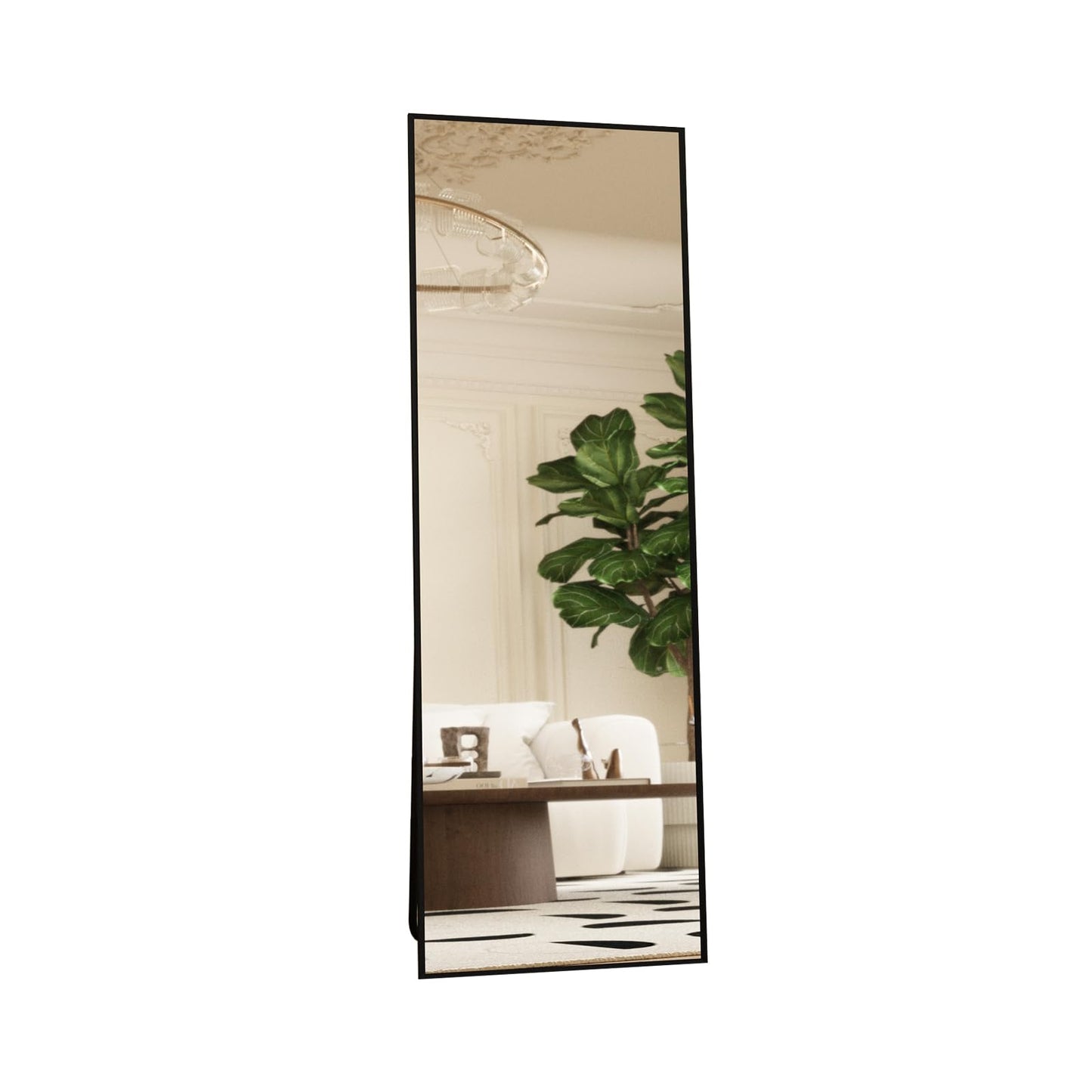 Beauty4U 59" x 16" Beveled Edge Full Length Floor Mirror,Black