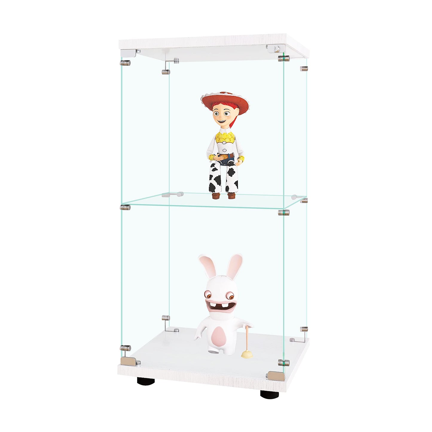 Beauty4U Glass Display Cabinet with 2 Shelves, White