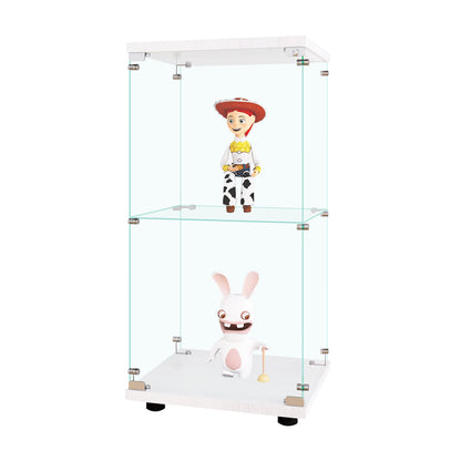 Beauty4U Glass Display Cabinet with 2 Shelves, White