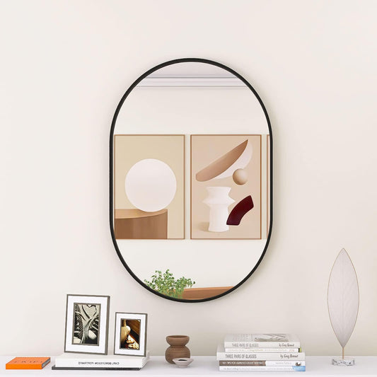 Beauty4U 24"x36" Oval Bathroom Mirror,Black