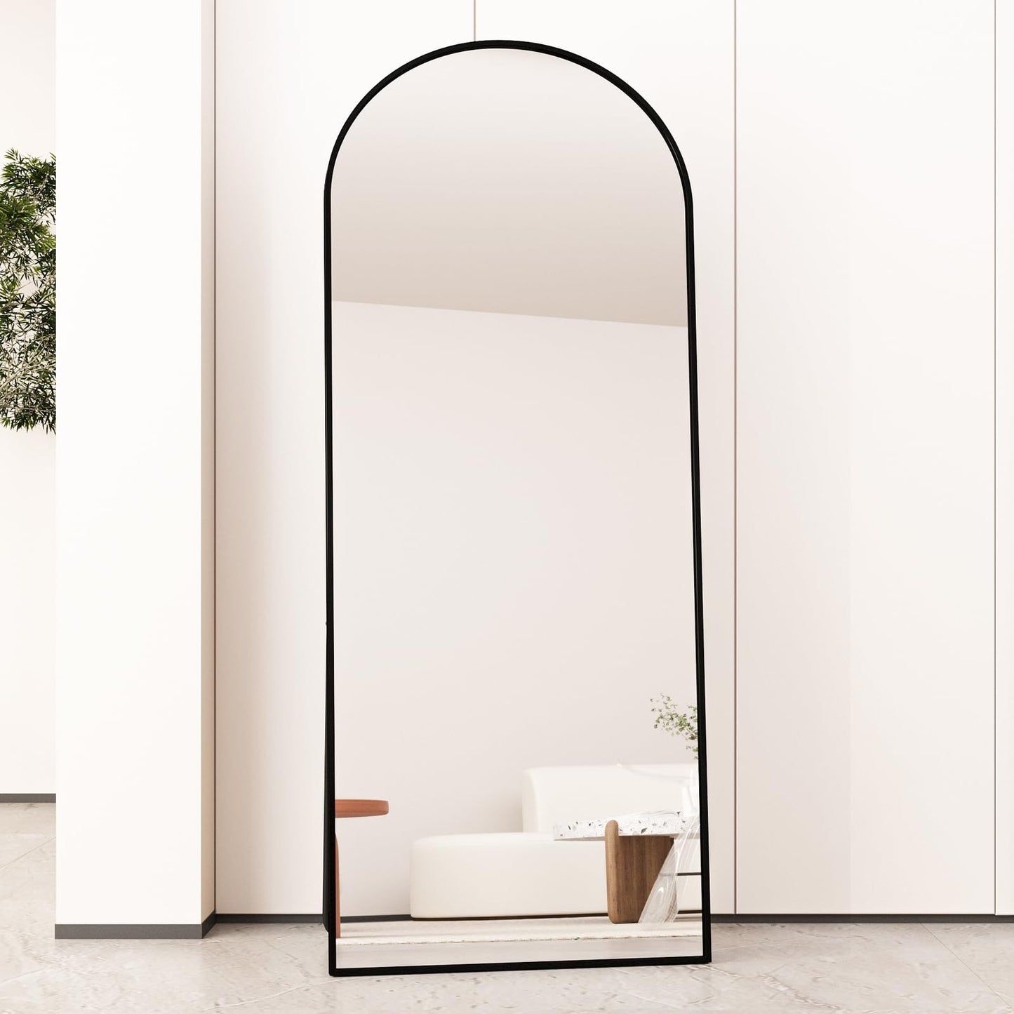 Beauty4U 65" x 24" Arched Full Length Mirror,Black