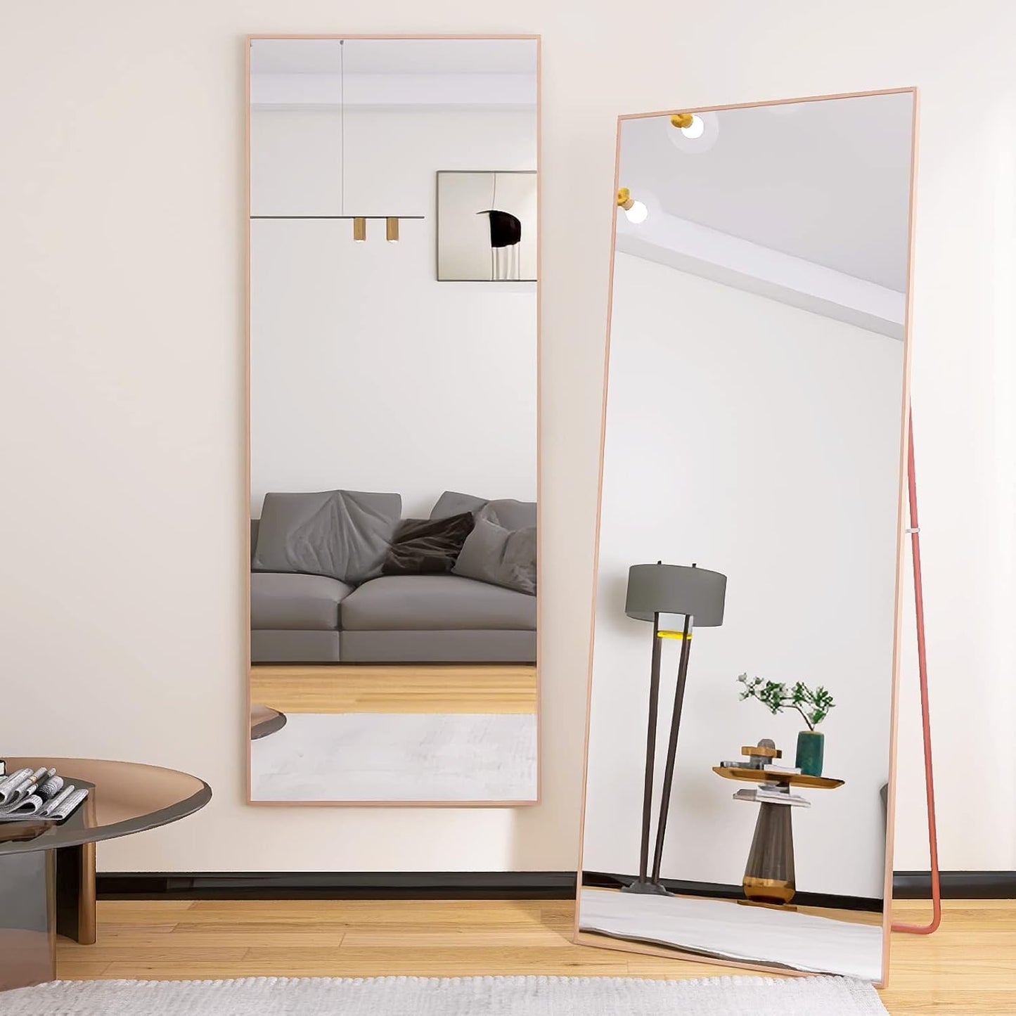 Beauty4U 67" x 26" Full Length Mirror, Rose Gold