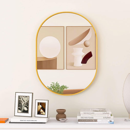 Beauty4U 24"x36" Oval Bathroom Mirror,Gold