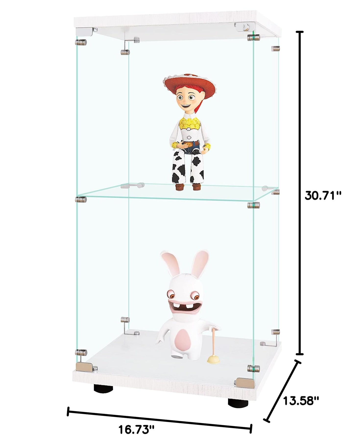 Beauty4U Glass Display Cabinet with 2 Shelves, White