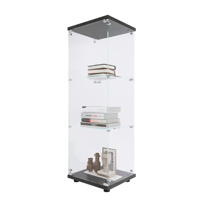 Beauty4U Glass Display Cabinet with 3 Shelves, Black