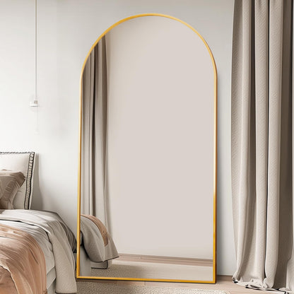 Beauty4U 76" x 37" Arch Full Length Mirror Gold