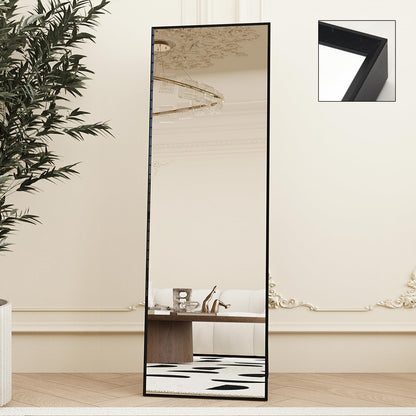 Beauty4U 59" x 16" Beveled Edge Full Length Floor Mirror,Black