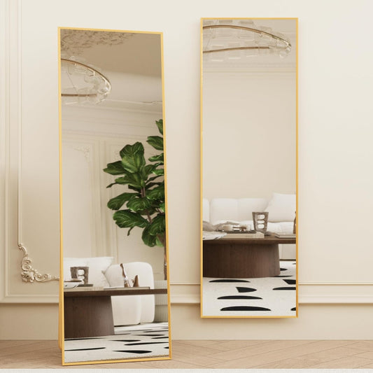 Beauty4U 59" x 16" Beveled Edge Full Length Floor Mirror,Gold