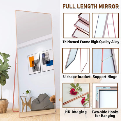 Beauty4U 67" x 26" Full Length Mirror, Rose Gold