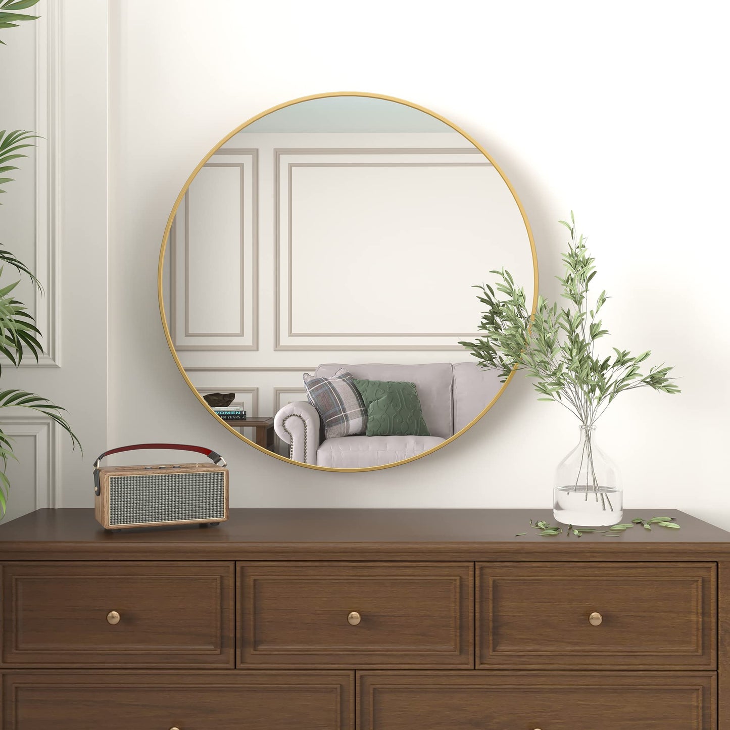 Beauty4U 28" Wall Circle Mirror,Royal Gold